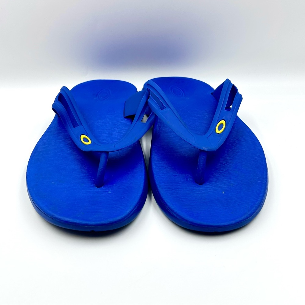 Oakley Ellipse Mens Size 7 Blue Flip Flop Sandals Rubber Thong - Picture 2 of 8